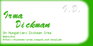 irma dickman business card